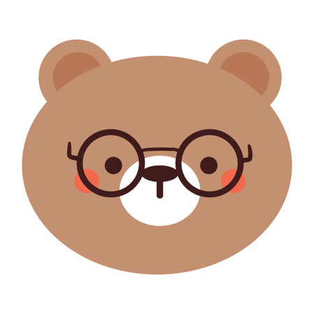 hand drawing cartoon bear sticker set. cute animal drawing, doodle setのイラスト素材