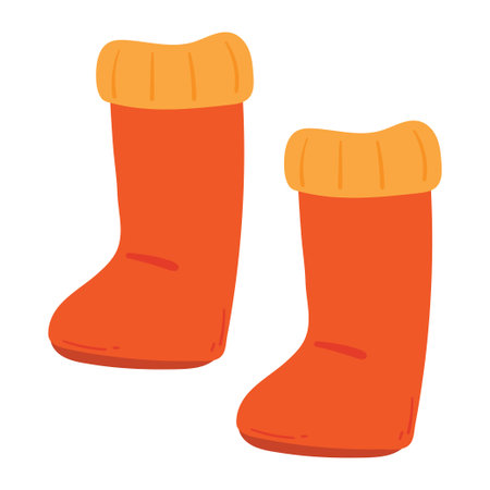 cute hand drawing cartoon winter boots. cute cartoon for winter sticker, iconのイラスト素材