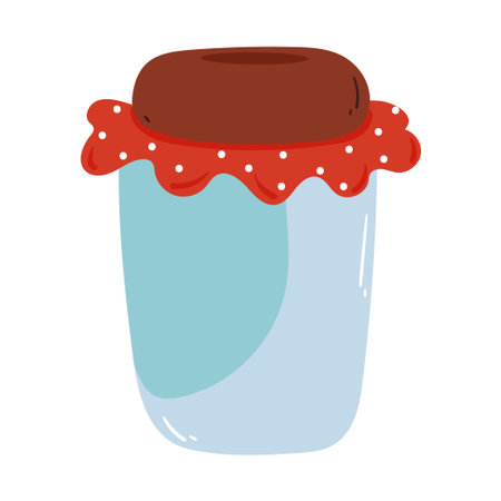 cute drawing cartoon jar for jam, drink. cute jar for food and drink stickerのイラスト素材