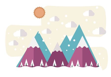 Snow Mountain Background Graphic Materialのイラスト素材