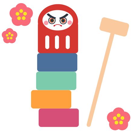 Illustration of Daruma-droppingのイラスト素材