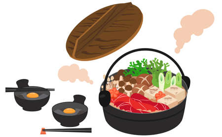 Sukiyaki Nabe Illustrationのイラスト素材