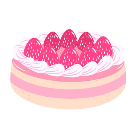 Strawberry Whole Cake Illustrationのイラスト素材