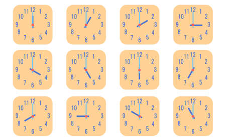 Square Design Watch Vector Illustration Set