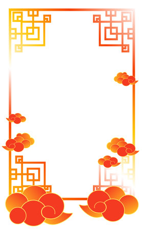 Frame illustration with Chinese style designのイラスト素材