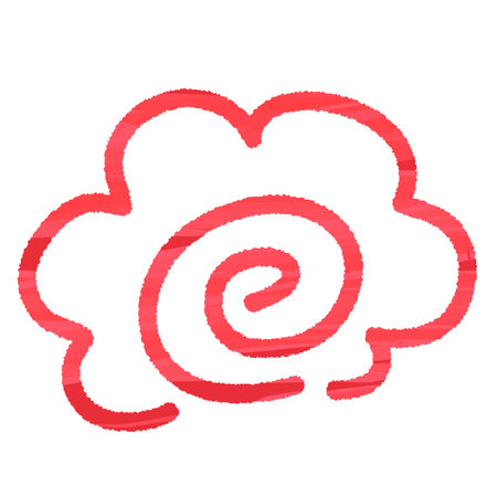 Hand-drawn illustration material of Hanamaru markのイラスト素材