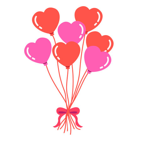 Heart shaped balloon illustration materialのイラスト素材