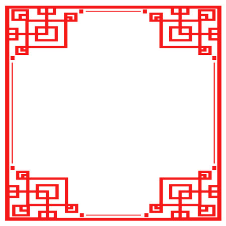 Square frame with Chinese style designのイラスト素材