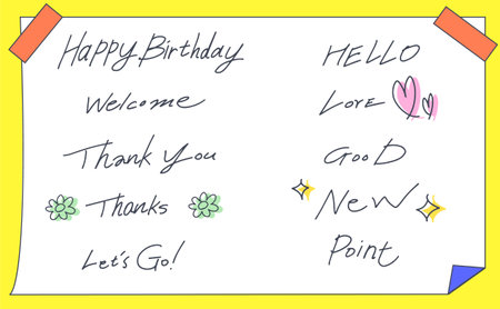 Set of Hand Drawn English Message Lettersのイラスト素材