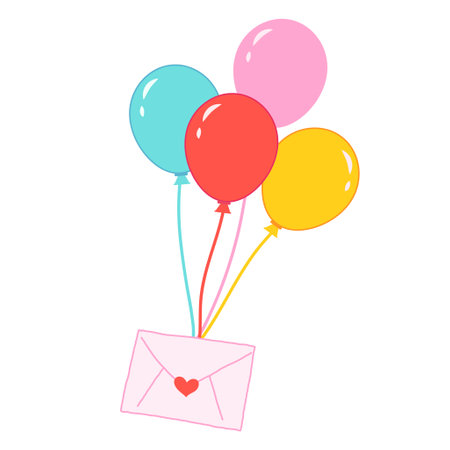 Balloon illustration with letterのイラスト素材