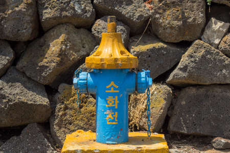 Fire hydrant seen in Jeju Islandの写真素材