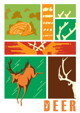 circle life of deerのイラスト素材