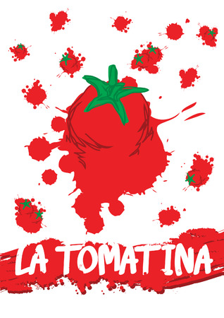 la tomatina posterのイラスト素材