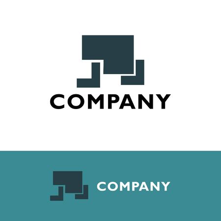 logo design. flat logo design company. letter logo . monogram categoryのイラスト素材