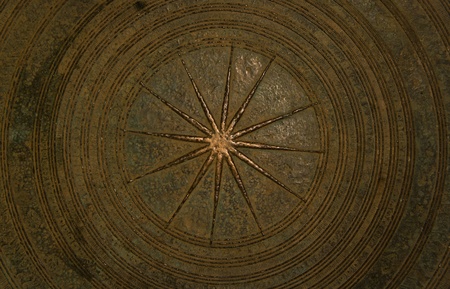 Abstract of bronze drumの写真素材