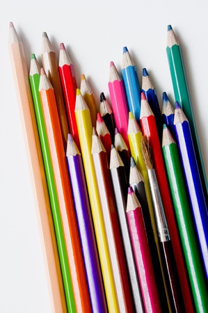 Color pencils on white backgroundの写真素材