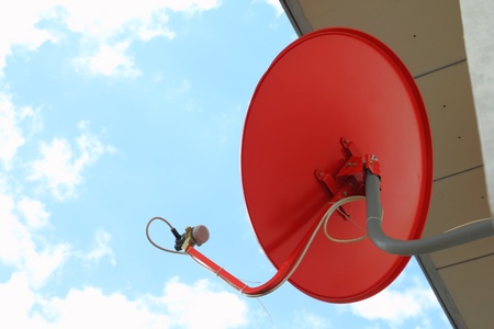 Red satellite dish の写真素材