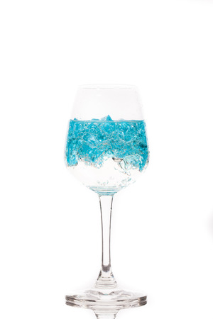 Water in a glass, isolated on whiteの写真素材