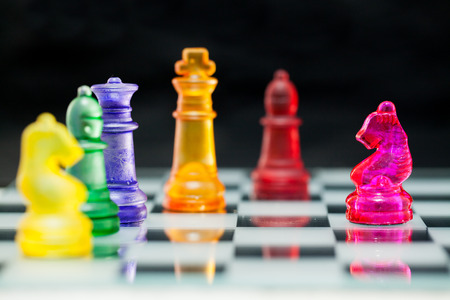 Power of Chess - crystal chess on black .の写真素材