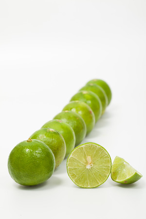 green lime on white の写真素材