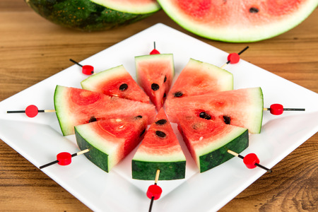 Close up of watermelon slicesの写真素材
