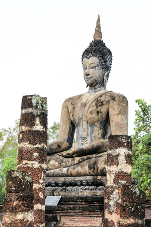 Ancient Buddha Statue at Sukhothai historical park,Thailandの写真素材