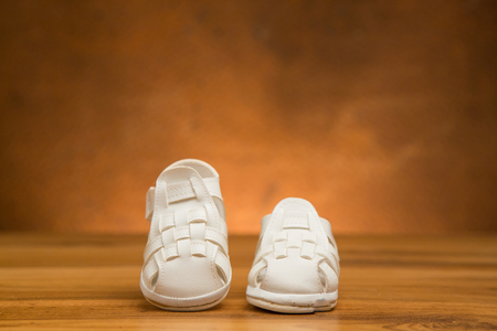 New kid`s leather shoesの写真素材