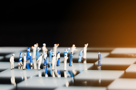 close up of miniature people,organization conceptの写真素材