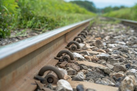 view of the railway trackの写真素材