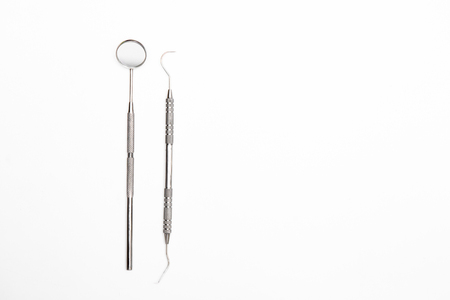 dental tool on white backgroundの写真素材