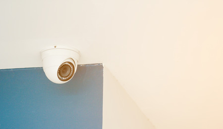 CCTV camera security on ceilingの写真素材
