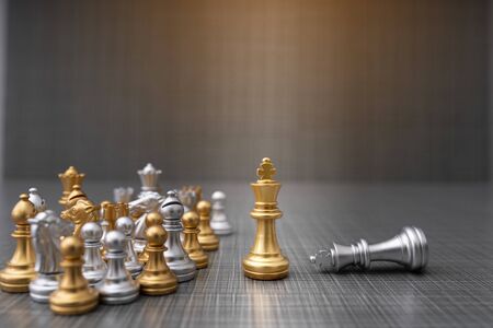 golden and silver chess , business concept