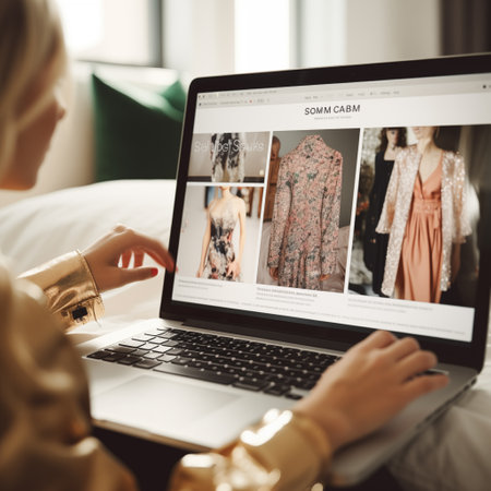 Woman using laptop for shopping online .Shopping online concept.Generative aiの素材