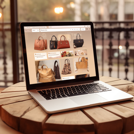 Fashion market in laptop. Online shop on web site. shopping online concept.Generative aiの素材