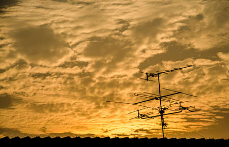 UHF and VHF TV and radio antennasの写真素材