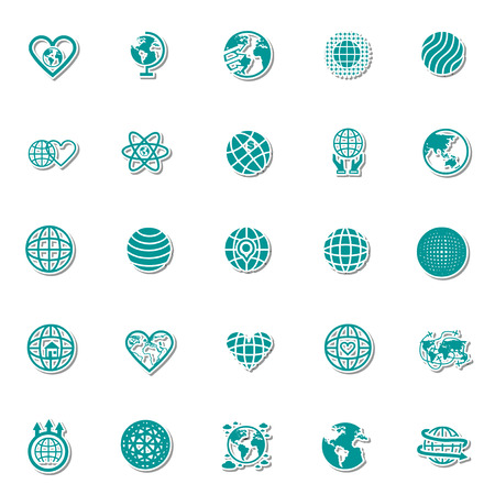Globe icon setのイラスト素材