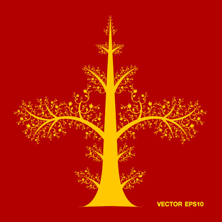 Tree Art Line Thai Vector Epsのイラスト素材