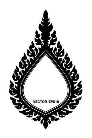 Thai elegant art frame,vector illustrationのイラスト素材