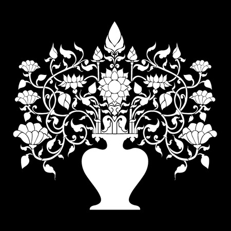 Tree Art Line Thai Vector Epsのイラスト素材