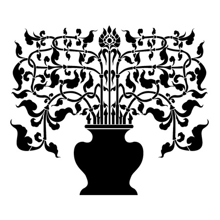 Tree Art Line Thai Vector Epsのイラスト素材