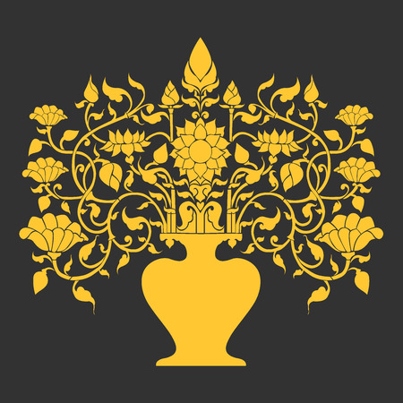 Tree Art Line Thai Vector Epsのイラスト素材