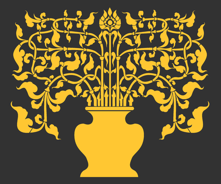 Tree Art Line Thai Vector Epsのイラスト素材