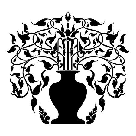 Tree Art Line Thai Vector Epsのイラスト素材