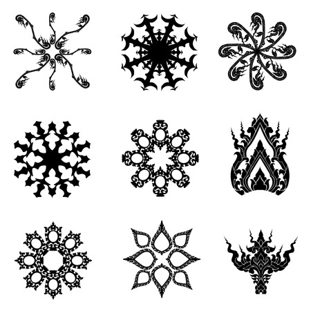 Pattern thai art vector icon setのイラスト素材