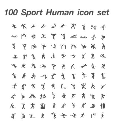 100 Sport Human icon setのイラスト素材