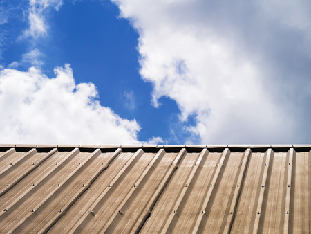 skys cloudy, and a zinc roofの写真素材