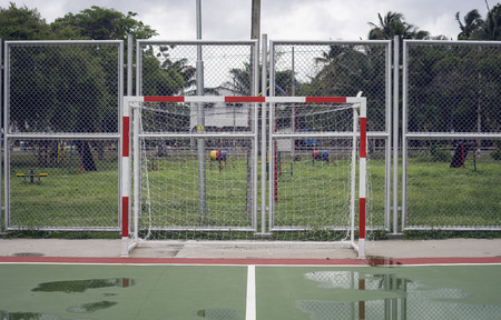 futsall goals, selective focus,filtered image