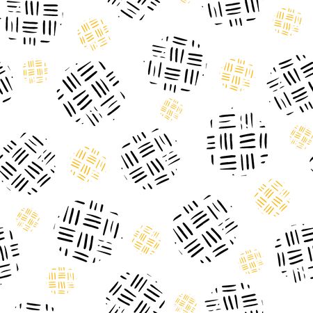 Seamless pattern with circle and a line handrawn structure on a light background. Vector repeating illustration.の写真素材