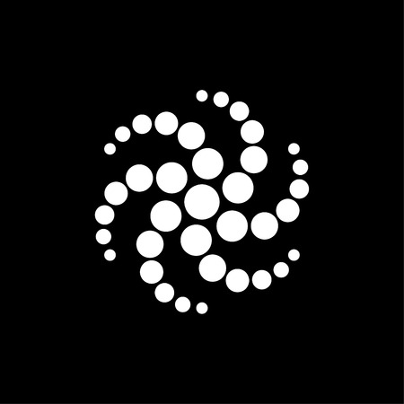 Star with circle logo black and whiteのイラスト素材