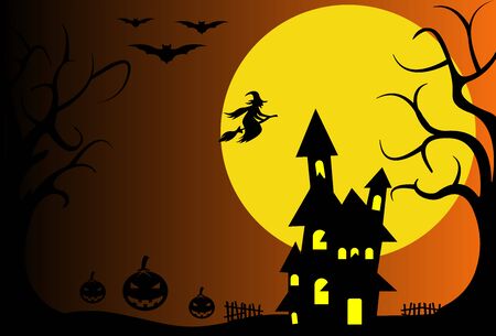 HALLOWEEN BACKGROUND VECTOR COLLECTION ,, LANDSCAPEのイラスト素材